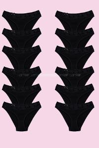 Modalamelif  Kadın Siyah Likralı Beli Dantelli Tekli 1 Adet Bikini