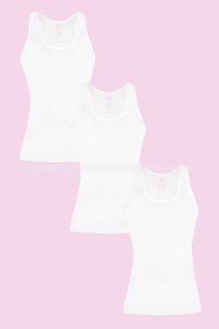 Modalamelif Ribana Saten Geniş Askılı Atlet 3 lü Paket Beyaz