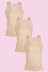 Modalamelif Ribana Saten Geniş Askılı Atlet 3 lü Paket Ten