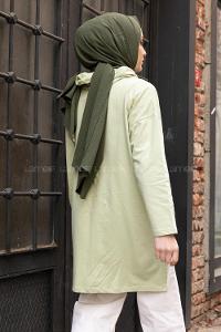 Modalamelif Asimetrik Salaş Sweatshirt Çağla Yeşili