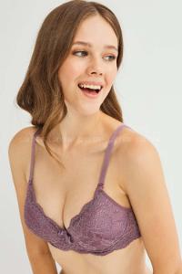 Modalamelif Dantelli Desteksiz Sütyen Vizonrengi