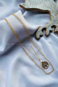 Modalamelif Gold 2li Yaşam Ağacı Kolye
