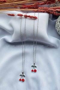 Modalamelif Gümüş Kiraz Kolye