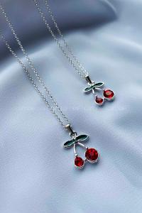 Modalamelif Gümüş Kiraz Kolye