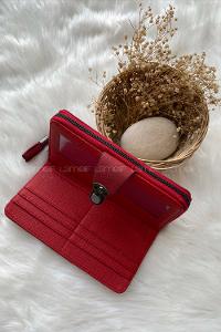 Modalamelif Kapak Kilit Büyük Boy Püsküllü Cüzdan Kırmızı