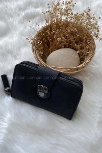 Modalamelif  Küçük Boy Püsküllü Kilitli Cüzdan Siyah