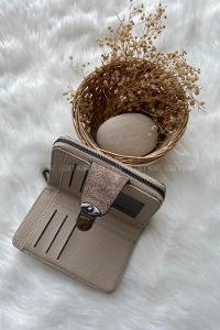 Modalamelif  Küçük Boy Püsküllü Kilitli Cüzdan Vizonrengi