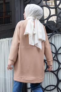 Modalamelif Nakışlı Scuba Tunik Bej