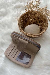 Modalamelif  Vintage Mıknatıs Kapaklı Cüzdan Vizonrengi