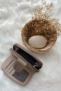 Modalamelif  Vintage Mıknatıs Kapaklı Cüzdan Vizonrengi