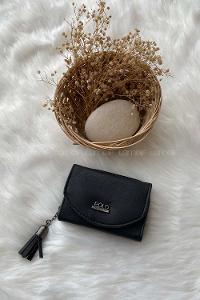 Modalamelif  Vintage Püsküllü Kapaklı Cüzdan Siyah