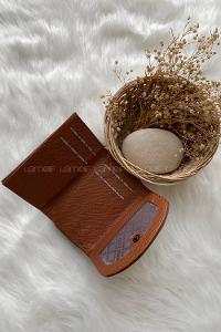 Modalamelif  Vintage Püsküllü Kapaklı Cüzdan Taba