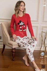 Modalamelif You Make Me Hapy Baskılı Kırmızı Pijama Takımı