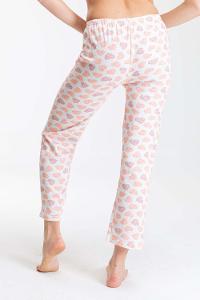 Modalamelif Kalp Desenli Pijama Altı Ekru