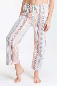 Modalamelif Renkli Çizgili Pijama Altı Ekru