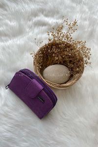 Modalamelif Kapak Kilitli Modern Cüzdan Mor