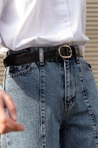 Modalamelif ElipsTokalı Gümüş Kemer Siyah