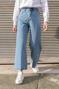 Lamelif Midi Boy Bol Paça Pantolon Açık Mavi