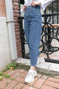 Modalamelif Paça Pensli Çift Cep Kot Pantolon Açık Mavi