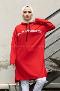 Modalamelif Kırmızı Real Baskılı Sweat