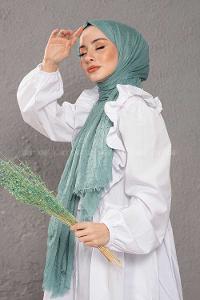 Modalamelif Kraşite  Pastel Yeşili   Pamuk Şal