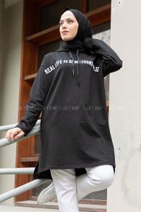 Modalamelif Siyah Real Baskılı Sweat