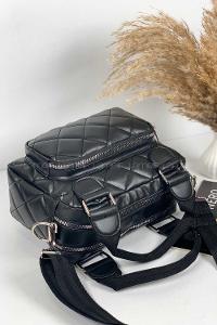 Lamelif Üç Bölmeli İçi Astarlı Çanta Siyah