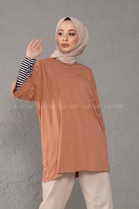 Modalamelif Yarım Kol Tişort Kahve