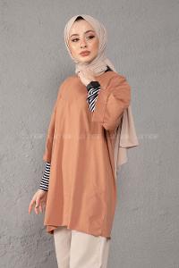 Modalamelif Yarım Kol Tişort Kahve