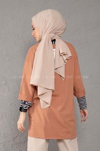 Modalamelif Yarım Kol Tişort Kahve