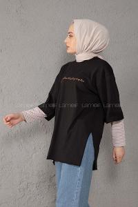 Modalamelif Good Girls Yarım Kol Tshirt Siyah