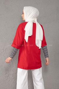 Modalamelif Yarım Kol Tişort Kırmızı