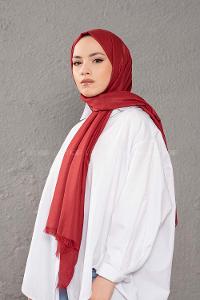 Modalamelif Açık Bordo İnce Keten Şal