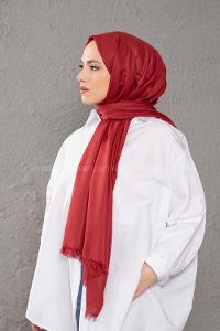 Modalamelif Açık Bordo İnce Keten Şal