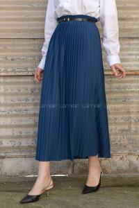 Modalamelif Kemerli Mira Etek İndigo