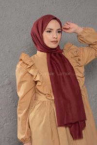 Modalamelif Koyu Mürdüm İnce Keten Şal