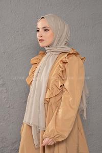 Modalamelif Mint-Gri İnce Keten Şal