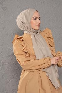 Modalamelif Mint-Gri İnce Keten Şal