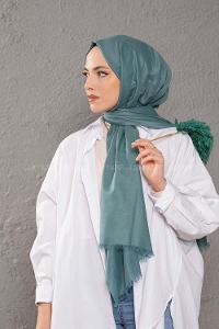 Modalamelif Mint Mavi İnce Keten Şal