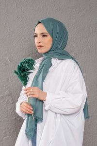 Modalamelif Mint Mavi İnce Keten Şal