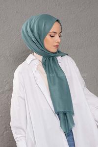 Modalamelif Mint Mavi İnce Keten Şal