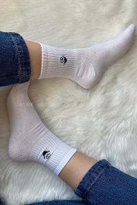 Modalamelif Emojili Soket Çorap Beyaz