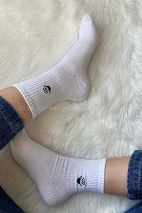 Modalamelif Emojili Soket Çorap Beyaz