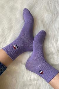 Modalamelif Emojili Soket Çorap Lila