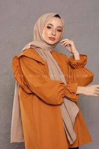 Modalamelif  Vizonrengi Taşlanmış Pamuk Vual Şal