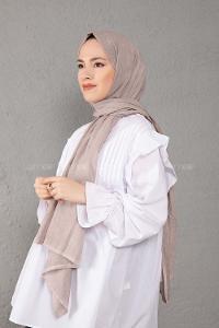 rengi Taşlanmış Pamuk Vual Şal