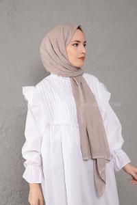 rengi Taşlanmış Pamuk Vual Şal