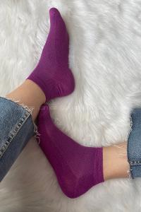 Modalamelif Bambu Patik Çorap Eflatun