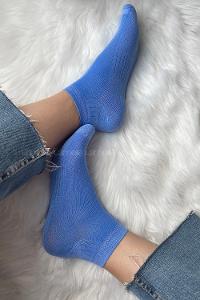 Modalamelif Bambu Patik Çorap Mavi