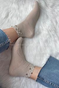 Modalamelif Bambu İncili Soket Çorap Vizonrengi